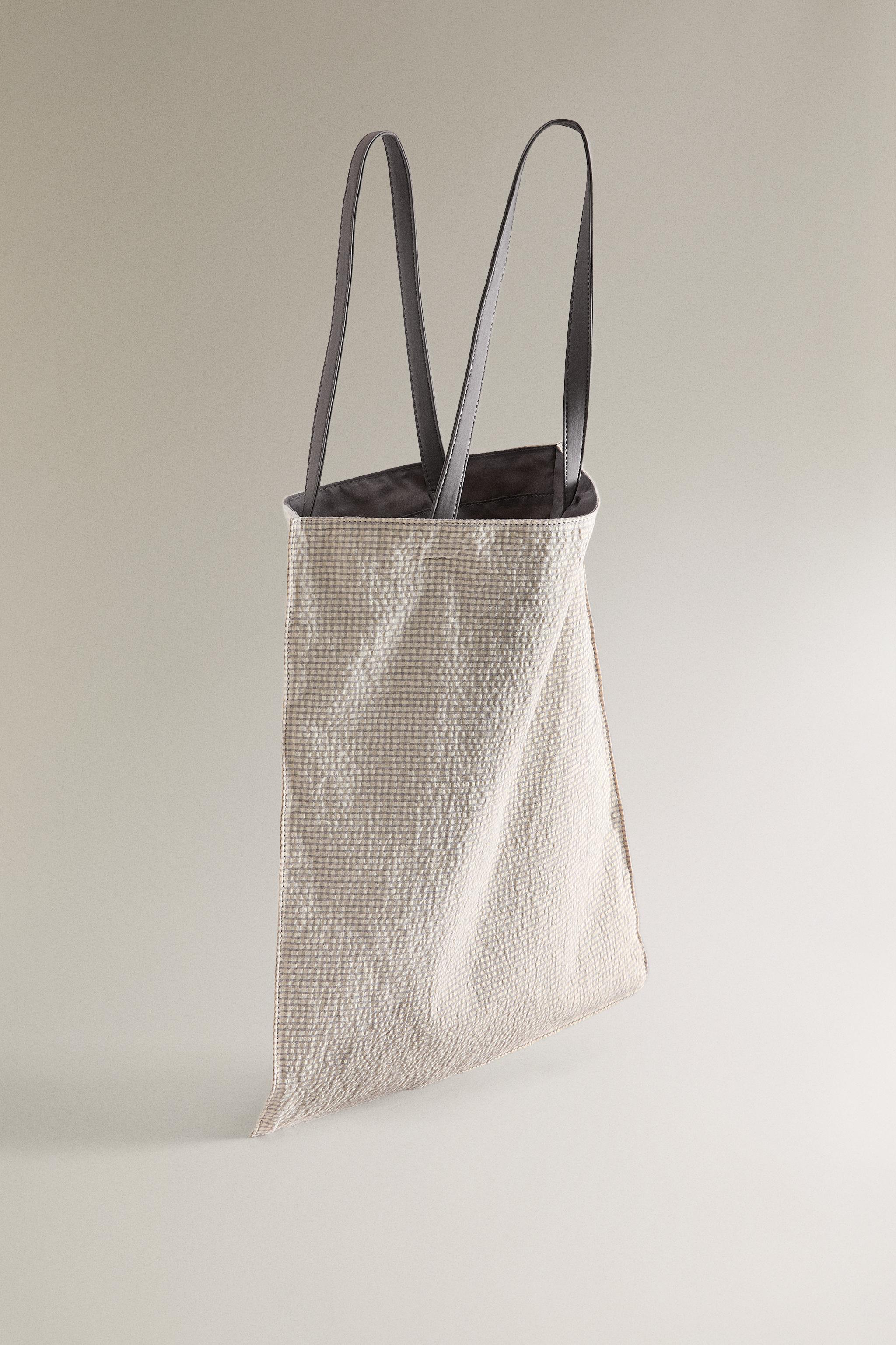 SAC CABAS EN TISSU RÉVERSIBLE VICHY